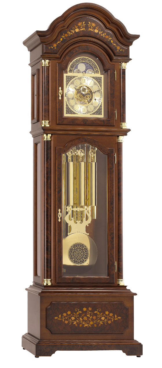 Напольные часы с маятником в деревянном корпусе